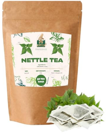 KUKER - Nettle Leaf Tea 20 Bags - Nettle Tea Bags, Nettle Herbal Tea, Detox Tea, Nettle Green Tea Bags, Nettle Leaf, Nettle Detox Tea Bags, Green Tea Leaves, 30g