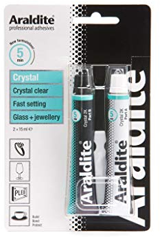 Araldite Rapid Adhesive Crystal Glue For Ceramic Glass & Jewellery 2 X 15ml Tubes