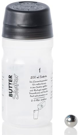 Smörskakare (ANTHRAZIT) 325 ml gör grädde utsökt smör och smörmjölk på 2 minuter många smaker möjliga. Tillverkad i Tyskland