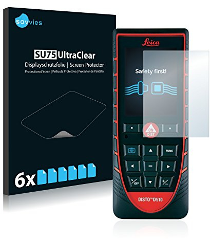 Savvies Protection Film compatible with Leica DISTO D510 | 6 Pack Clear Screen Protection Made in Germany Anti-Scratch Transparent Foil