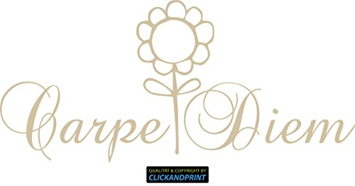 CLICKANDPRINT Aufkleber » Carpe Diem, 70x32,1cm, Beige • Wandtattoo / Wandaufkleber / Wandsticker / Wanddeko / Vinyl