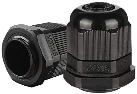 sourcing map 10 Stück M20 wasserdichte IP68 Nylon-Kabelverschraubung, verstellbare Kontermutter für Kabel mit 6–12 mm Durchmesser