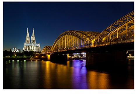 Bilderwelten Köln Fototapete 3D inkl. Kleister 288x190cm - Vliestapete Made in Germany - Fototapete Städte Wohnzimmer - Fototapete Skyline Stadt - Tapete Skyline Schlafzimmer Flur T_1817