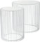 Kare Design Beistelltisch Wire 2er Set, Couchtisch, Wohnzimmer, Weiß, (groß) Ø38,5, (klein) Ø27cm