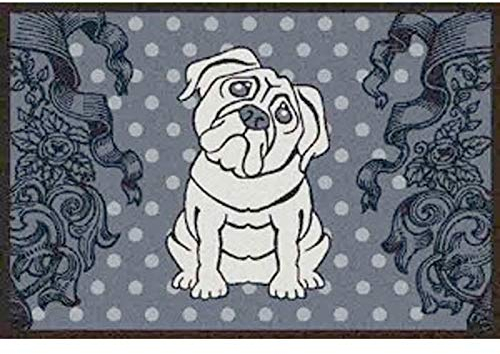 Waschbare Fußmatte - Mops Silber 50x75 cm - Wash+Dry