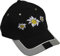 Fan-O-Menal Baseballcap mit Einstickung - 3 Blüten Edelweiss - 60983 schwarz