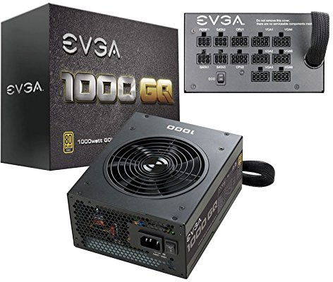 EVGA 1000 GQ Fuente de alimentación – 1000W – ATX12V/EPS12V – 1 Ventiladores – Modular – ATI Crossfire soportado – NVIDIA SLI – 92% eficiencia (158349)