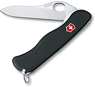 Victorinox Sentinel Clip, (4 Funktionen, Pinzette, Zahnstocher, Klinge Gross, Ring), schwarz