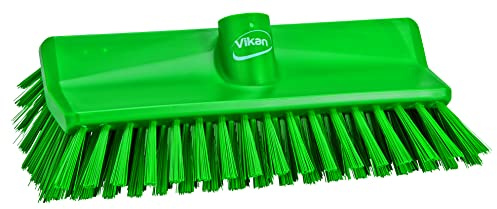 Vikan 70472 High-Low Brush, 10-1/4 Polyester Bristle, Green