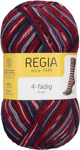 REGIA 4-fädig Color 9801269-07708 skimütze Handstrickgarn, Sockengarn, 100g Knäuel