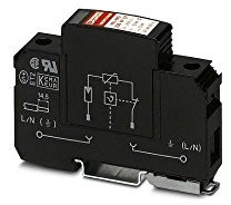 PHOENIX CONTACT VAL-MS 350VF Überspannungsableiter mit Basiselement mit Schutzstecker, 230 V AC, 1-Kanal