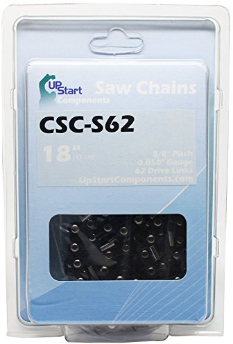UpStart Components CSC-S62 Halbmeißel-Sägekette, Kette für Kettensäge Echo CS-400, 45,7 cm, 3/8 Zoll, niedriges Profil, 0,1 cm Stärke, 62 Treibglieder, 6 Stück
