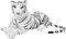 BRUBAKER Tiger Kuscheltier 75 cm - liegend Stofftier Plüschtier - Weiß