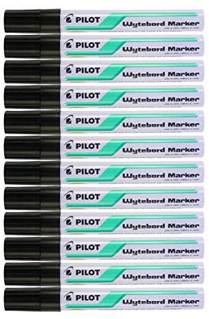 Pilot Whiteboard Marker Bullet 4.0 mm Spitze, schwarz, 12 Stück