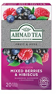 Ahmad Tea Mixed Berries (Pack of 1, Total 20 Aluminium Foil Envelopes) [Grocery]