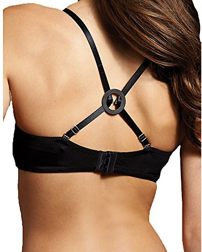 Maidenform Women's Racerback Clips 4 Pieces Bra Strap, Black (Clear/Black), One Size