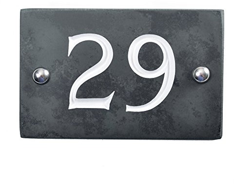The House Nameplate Company Slate House Number, Charcoal Grey,Number 29