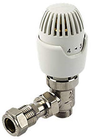Drayton RT212 White & Chrome TRV 15mm Angled & L/S