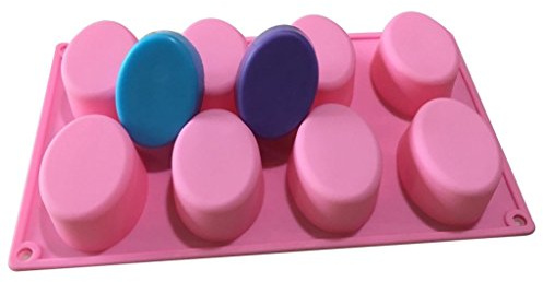 Vancgoods 8 Cavity Friand Oval Soap Mold Mould Muffin Cupcake Pan Silicone Jelly Polymer Clay Craft Art DIY Mold