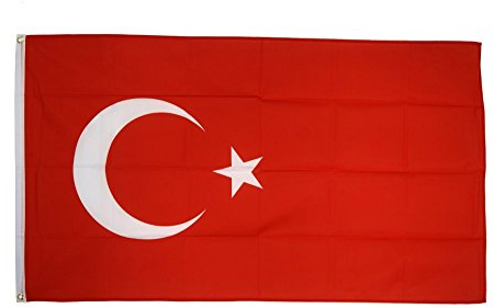 Flaggenfritze® Flagge Türkei, türkische Flagge hissfertig mit Ösen + gratis Sticker 60 x 90 cm