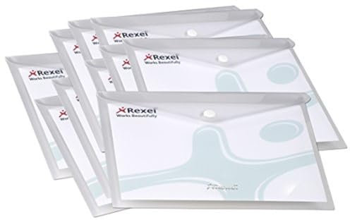 Rexel AZ2101660 Ice Dokumententasche A4 quer Praktische Sammelmappe aus Polypropylen zur Ablage von Projektunterlagen, Rezepten, Reiseunterlagen, klar