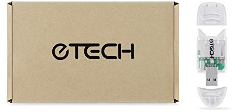 [5 Pack] eTECH Collection USB2.0 SDHC/SDXC Memory Card Reader / Writer -- support SanDisk Kingston 258GB 128GB 64GB SDXC SDHC SD MMC Ultra Extreme SDXC (Upgraded Version, Support SDXC) (Crystal Clear)