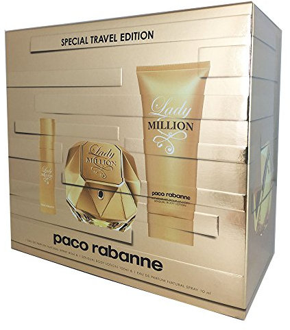 Paco Rabanne Lady Million Geschenkset, 80 ml EDP + 10 ml EDP + 100 ml Körperlotion