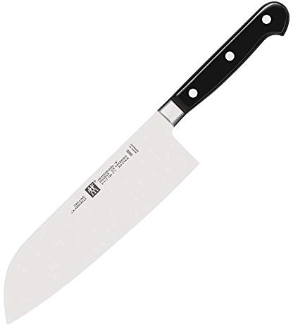 ZWILLING Cuchillo Santoku, Longitud de la hoja: 18 cm, Hoja grande, Mango especial de acero inoxidable/plástico, Profesional S