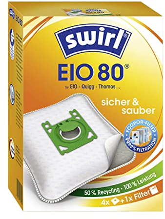 12 Original Swirl EIO80 Staubsaugerbeutel für EIO, Ouigg, Thomas Staubsauger