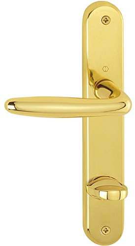 Hoppe Drückergarnitur ROISSY - auf Schild WC 90, links, Messing poliert
