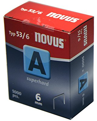 Novus Feindrahtklammern 6 mm, Sparverpackung, 5000 Tacker-Klammern vom Typ 53/6, Heftmittel aus Stahldraht