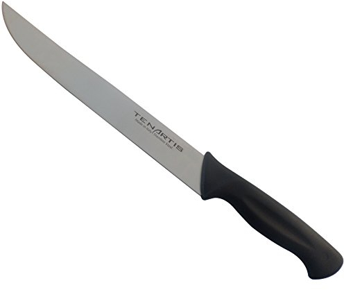 Tenartis 410 Coltello Barbecue per Carne Cotta e Cruda, Arrosto e Prosciutto 19 cm con Custodia in PVC - Made in Italy