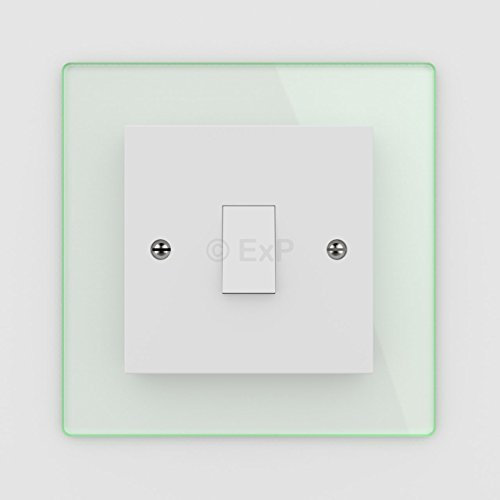 Expression Products Single Light Switch or Plug Socket Back Plate Finger Surround Panel Glass Effect Free Trolley Token Material Sample Included per Shipment