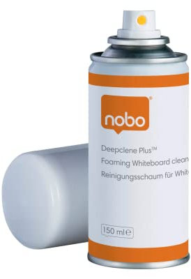 Nobo Deepclene Plus Foaming Whiteboard Cleaner, 150ml Bottle, Monthly Use, For Dry Wipe/Erase Surfaces & Permanent Ink, 34538408
