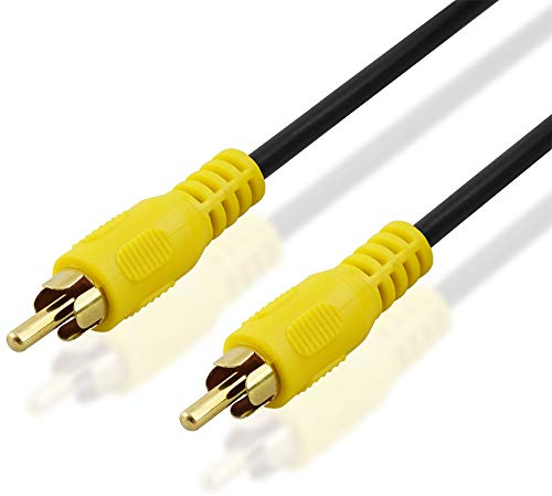 BestPlug Câble RCA Vidéo Composite Cinc Cynch - 1 x RCA Mâle, Plaqué Or, Jaune - 5 m