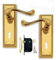 Georgian Polished Brass Plate Door Handles Lever Lock & Bathroom Discount Hardware UK (Door Lock Pack)