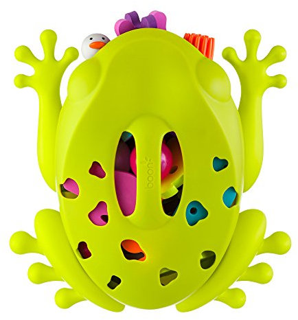 TOMY Boon Frog Pod Bath Toy Storage, Bath Toy Organiser with Drying Rack, Wall Mounted Baby Accessory for Bath Toys, Bath Accessory with Scoop for Toddlers & Children during Bathtime, Green