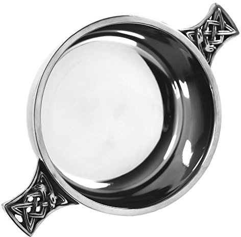 English Pewter Company Quaich-Trinkschale, Zinn, Silber, 3.5