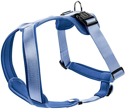 HUNTER NEOPREN Hundegeschirr, Nylon, gepolstert mit Neopren, M/1 53 - 65 cm, blau