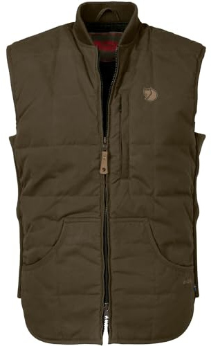 Fjällräven M Grimsey Vest - Dark Olive - L - Wasserabweisende gefütterte Herren G-1000® Silent Eco Jagdweste