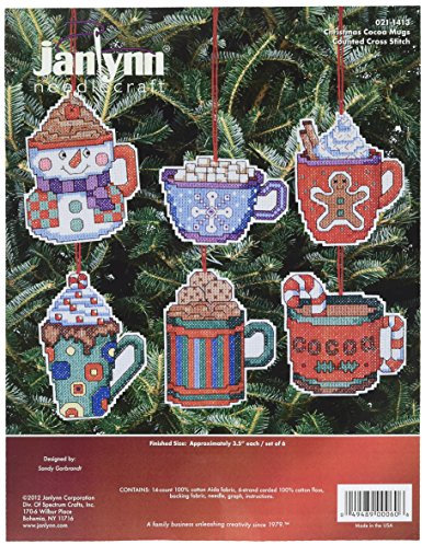 Janlynn 1-Piece Christmas Cocoa Mug Ornaments Counted Cross Stitch Kit