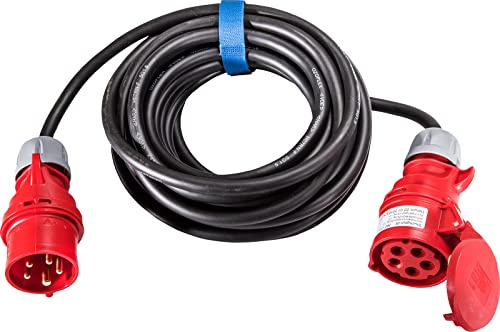 SIROX® CEE-Verlängerung, 16 A, H07RN-F Leitungsfarbe schwarz, Querschnitt 5 x 2,5 mm², Länge 50 m, Phasenwender nein