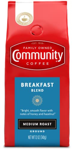 Community Coffee Breakfast Blend, Ground Coffee, Medium Roast, 12 Ounce Bag (Pack of 1)
