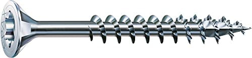 SPAX Universalschraube, 4,0 x 60 mm, 100 Stück, T-STAR plus, Senkkopf, Teilgewinde, 4CUT, WIROX A3J, blank verzinkt, 0191010400603