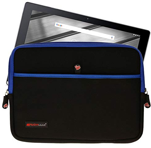 TECHGEAR [Pro Sleeve (10)] Schmale Schutzhülle aus Neopren mit Reißverschluss und Anti-Shock Bubble-Innenausstattung für Acer Iconia Tab 10, Iconia One 10, B3-A40, B3-A50, A3-A30, A3-A20 [Blau]