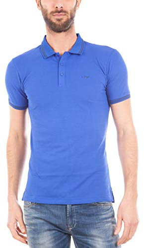 Armani Jeans Men's Tipped Short Sleeve Polo Shirt - Blue - XXL