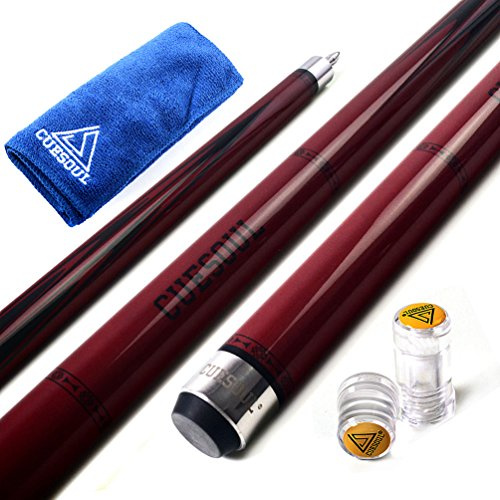 CUESOUL Dhole 58 2 Piece Maple Billiard Queue 19 Unzen | Premium-Ahornholz, Mehrlagige Spitze, Präzision, Komplettes Queue-Set für sofort startklar, für Ligen & Zuhause, Geschenk