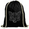 Shirtstreet Fox natur Turnbeutel mit Polygon Fuchs Motiv, Größe: onesize,schwarz natur