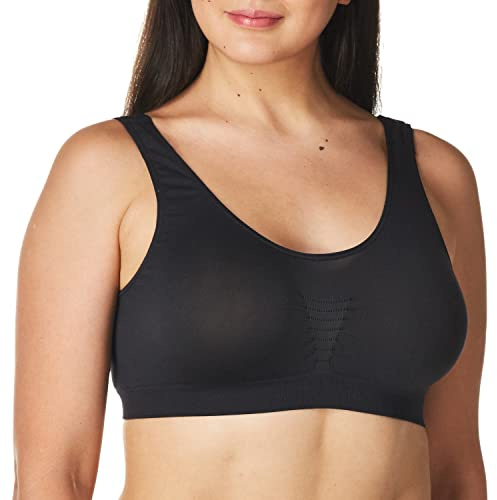 Bali Women's Comfort Revolution Seamless Crop Top, Black, Large