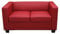 Mendler 2er Sofa Couch Loungesofa Lille - Kunstleder, rot